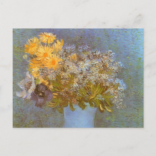 Vase mit Lilacs, Daisis und Anemones von Van Gogh Postkarte (Vorderseite)