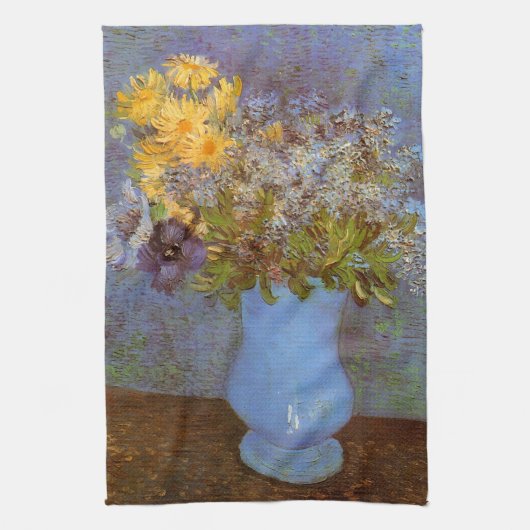 Vase mit Lilacs und Daisis von Vincent van Gogh Geschirrtuch (Vertikal)