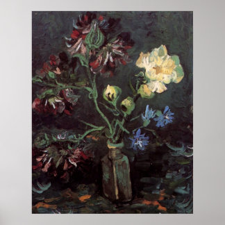 Vase mit Myosotis und Peonies - Vincent van Gogh Poster