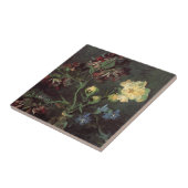 Vase mit Myosotis und Peontis von Vincent van Gogh Fliese (Seite)