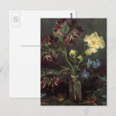 Vase mit Myosotis und Peontis von Vincent van Gogh Postkarte (Vorne/Hinten)