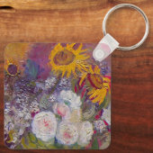 Vase mit Myosotis und Peontis von Vincent van Gogh Schlüsselanhänger (Rückseite)