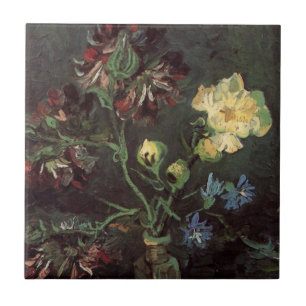 Vase mit Myosotis und Pfingstrosen von Vincent van Fliese
