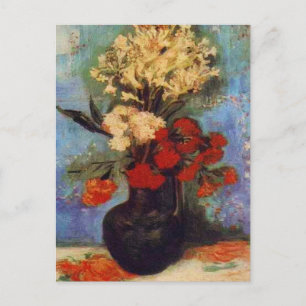 Vase mit Nelken und anderen Blume vna Gogh Postkarte