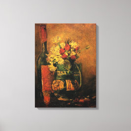 Vase mit Nelken und Rose und Flasche, Vince Leinwanddruck