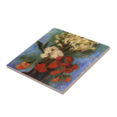 Vase mit Nelken von Vincent van Gogh Fliese (Seite)