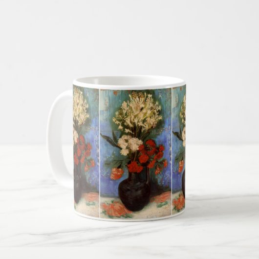 Vase mit Nelken von Vincent van Gogh Kaffeetasse (Vorderseite Links)