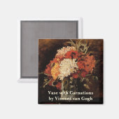 Vase mit Nelken von Vincent van Gogh Magnet (Vorderseite/Rückseite)