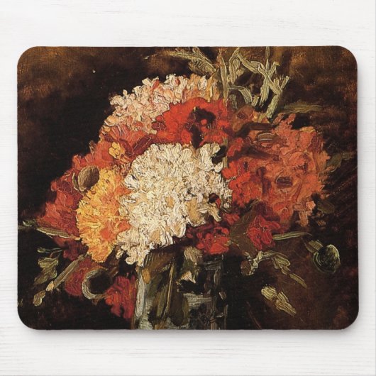 Vase mit Nelken von Vincent van Gogh Mousepad (Vorne)