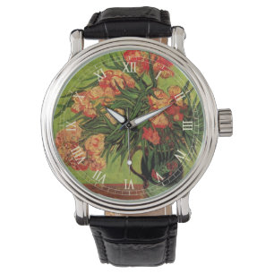 Vase mit Oleander und Büchern von Vincent van Gogh Armbanduhr