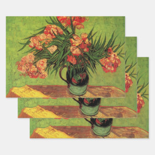 Vase mit Oleander und Büchern von Vincent van Gogh Geschenkpapier Set