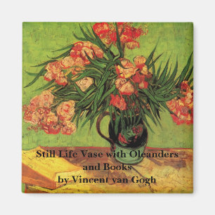 Vase mit Oleandern und Büchern von Vincent van Gog Magnet