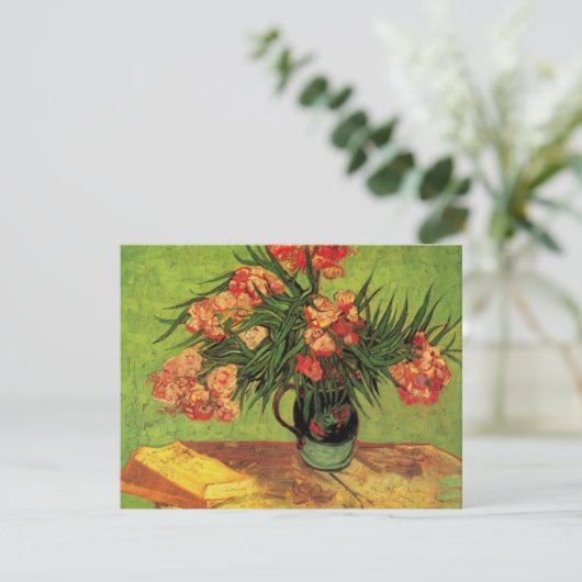 Vase mit Oleanders und Bücher von Vincent van Gogh (Stehend Vorderseite)