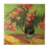 Vase mit Oleanders und Bücher von Vincent van Gogh Fliese (Vorderseite)