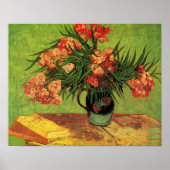 Vase mit Oleanders und Bücher von Vincent van Gogh Poster (Vorne)