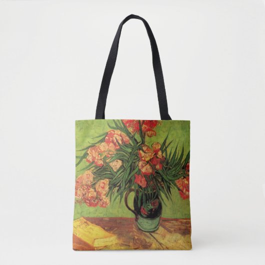 Vase mit Oleanders und Bücher von Vincent van Gogh Tasche (Vorderseite)