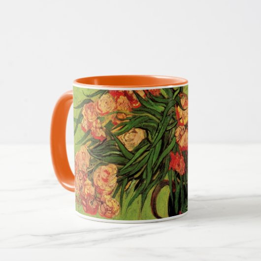 Vase mit Oleanders und Bücher von Vincent van Gogh Tasse (Vorderseite Links)