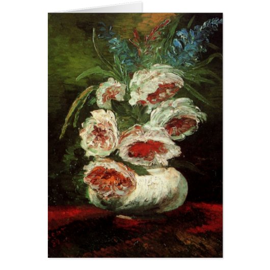 Vase mit Peonys von Vincent van Gogh (Vorne)