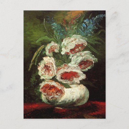 Vase mit Peonys von Vincent van Gogh Postkarte (Vorderseite)