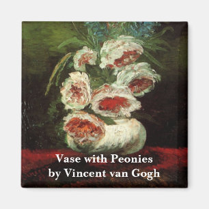 Vase mit Pfingstrosen von Vincent van Gogh Magnet