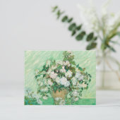 Vase mit Pink Roses Vincent van Gogh Postkarte (Stehend Vorderseite)