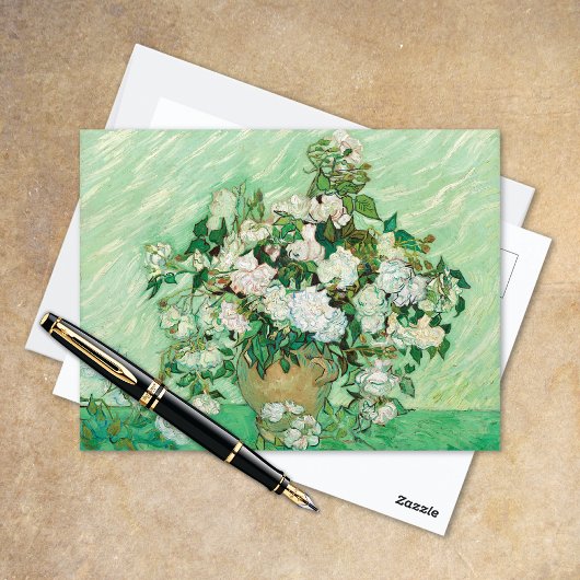Vase mit Pink Roses Vincent van Gogh Postkarte