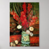 Vase mit Red Gladioli Van Gogh Fine Art Poster (Vorne)
