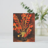 Vase mit Red Gladioli Van Gogh FIne Art Postkarte (Stehend Vorderseite)