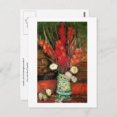 Vase mit Red Gladioli, Van Gogh Fine Art Postkarte (Vorne/Hinten)