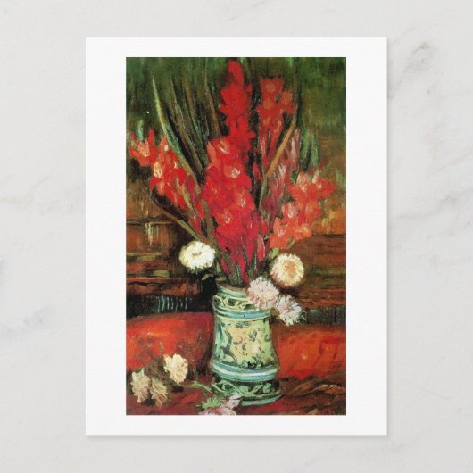 Vase mit Red Gladioli, Van Gogh Fine Art Postkarte (Vorderseite)