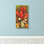 Vase mit Red Gladioli von Vincent van Gogh Leinwanddruck (Insitu (Holzboden))