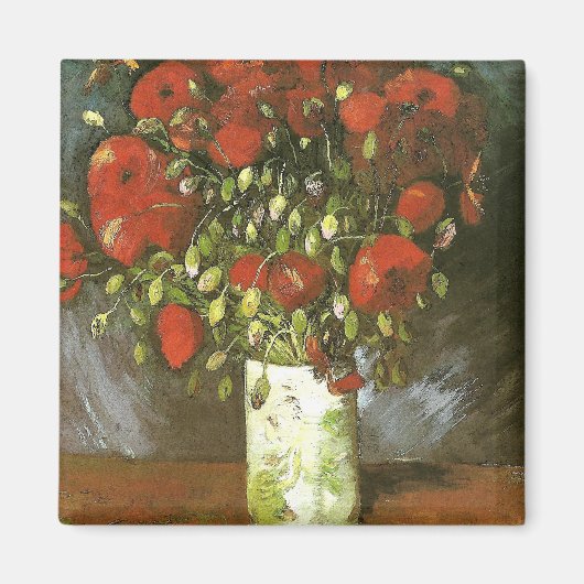 Vase mit Red Poppies Van Gogh Fine Art Magnet (Vorne)