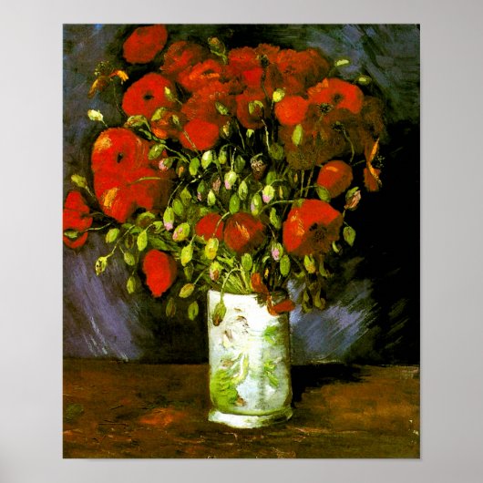 Vase mit Red Poppies Van Gogh Fine Art Poster (Vorne)