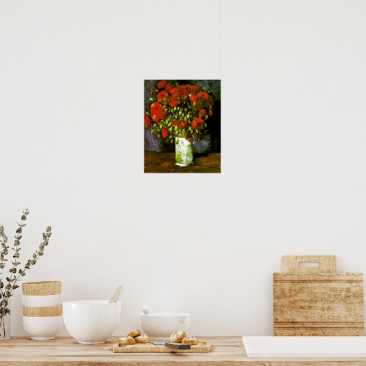 Vase mit Red Poppies Van Gogh Fine Art Poster (Küche)