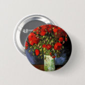 Vase mit Red Poppies Vincent van Gogh Button (Vorne & Hinten)