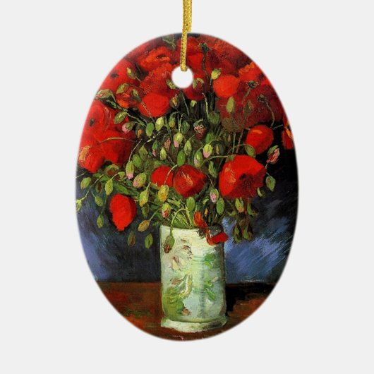 Vase mit Red Poppies Vincent van Gogh Keramikornament (Vorne)
