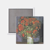 Vase mit Red Poppies Vincent van Gogh Magnet (Vorderseite/Rückseite)
