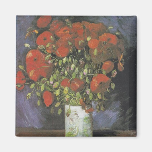Vase mit Red Poppies Vincent van Gogh Magnet (Vorne)