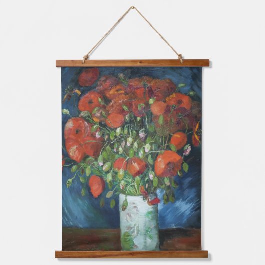 Vase mit Red Poppies Vincent van Gogh Wandteppich Mit Holzrahmen (Vorderseite)