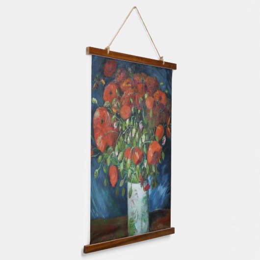 Vase mit Red Poppies Vincent van Gogh Wandteppich Mit Holzrahmen (Gewinkelt)