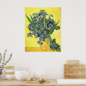 Vase mit Reisen vor gelbem Hintergrund Poster (Küche)