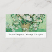 Vase mit rosa Rosen, antikes Händlergeschäft Treuekarte (Rückseite)