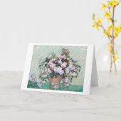 Vase mit rosa Rosen, Van Gogh Karte (Gelbe Blume)