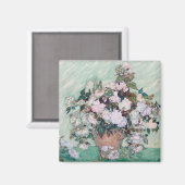 Vase mit rosa Rosen, Van Gogh Magnet (Vorderseite/Rückseite)