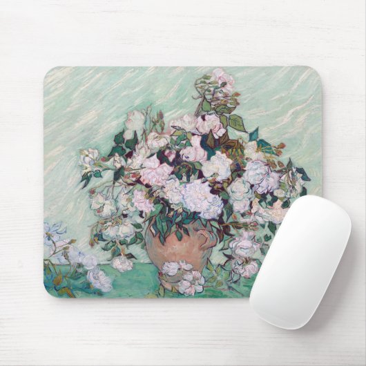 Vase mit rosa Rosen, Van Gogh Mousepad (Mit Mouse)