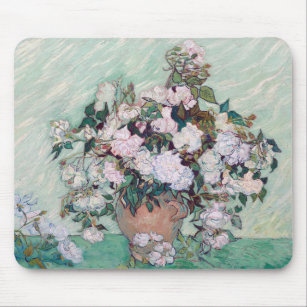 Vase mit rosa Rosen, Van Gogh Mousepad