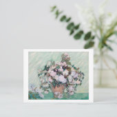 Vase mit rosa Rosen, Van Gogh Postkarte (Stehend Vorderseite)