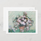 Vase mit rosa Rosen, Van Gogh Postkarte (Vorne/Hinten)