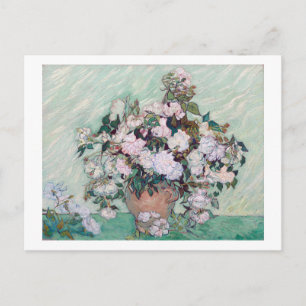 Vase mit rosa Rosen, Van Gogh Postkarte