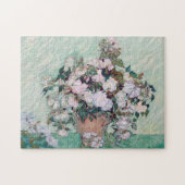 Vase mit rosa Rosen, Van Gogh Puzzle (Horizontal)